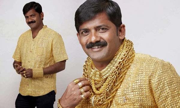 camisa bañada en oro