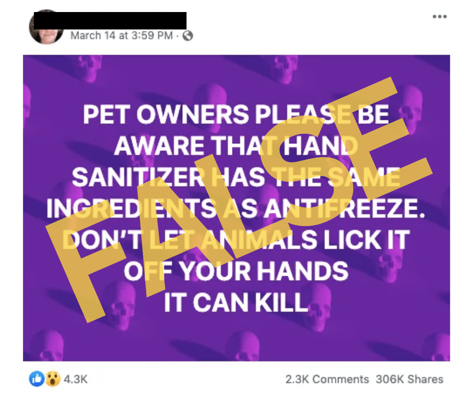 desinfectante de manos igual que anticongelante mascotas perros