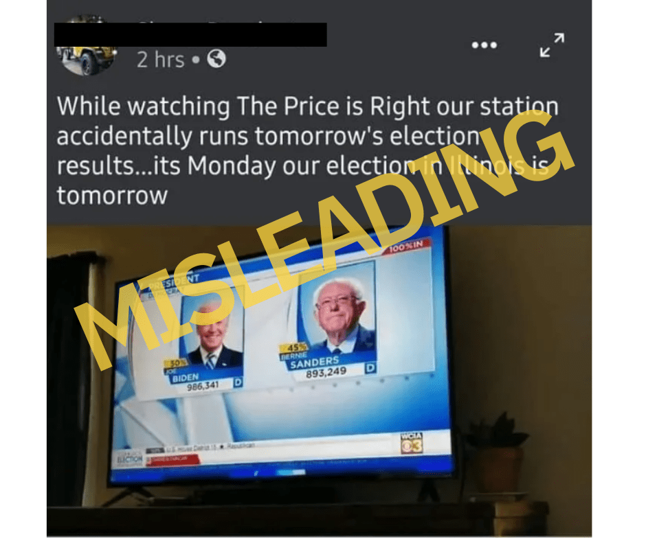 la estación de televisión muestra los resultados electorales antes de las elecciones