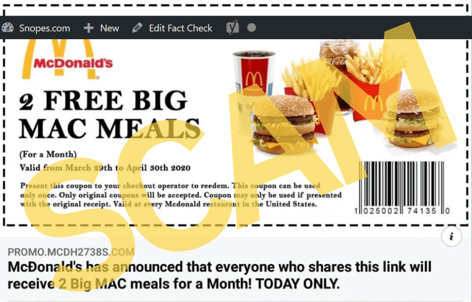 estafa de Big Mac gratis