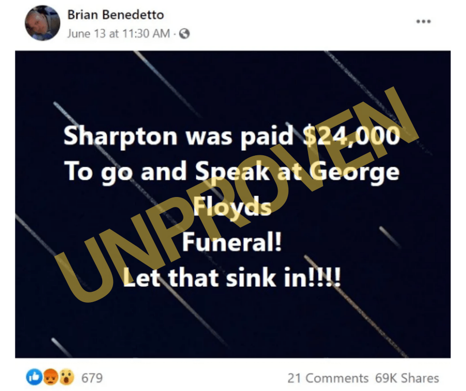 Al Sharpton pagó funeral