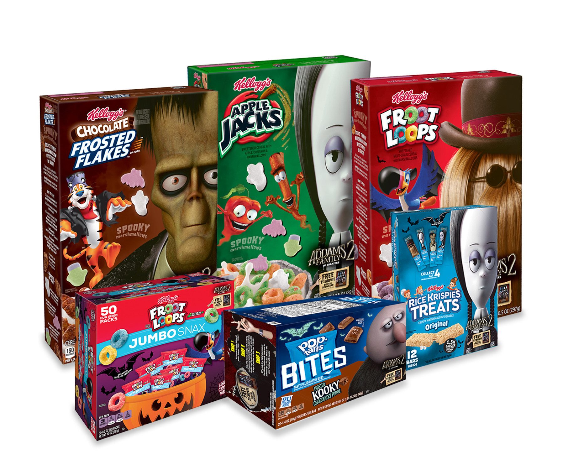 Kellogg Company - cajas de cereales de la familia Addams