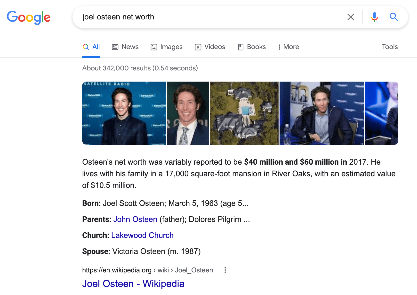 El patrimonio neto de Joel Osteen se estimó en $ 40 millones o $ 60 millones o $ 100 millones.