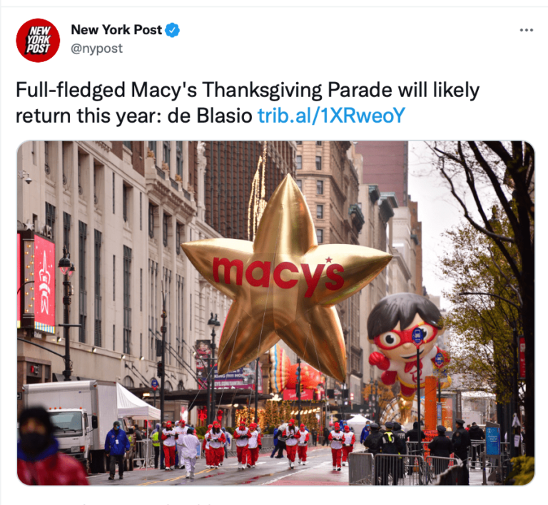 ¿El desfile del Día de Acción de Gracias de Macy’s regresa con