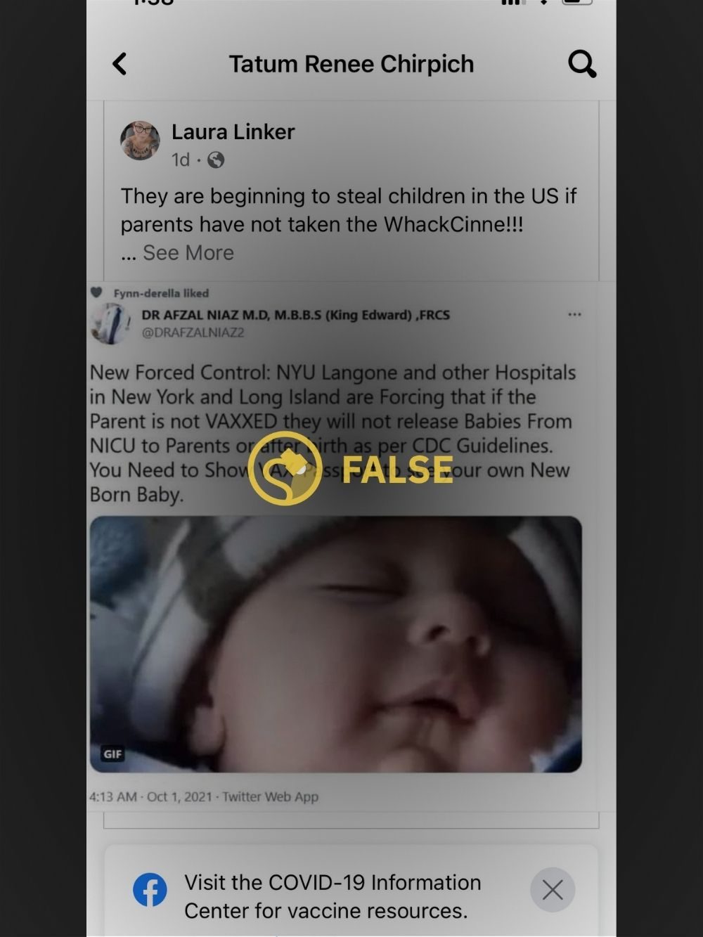 ¿Los hospitales de Nueva York no permiten que los padres no vacunados se lleven a casa a sus bebés recién nacidos?