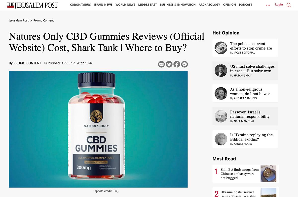 Las reseñas de las gomitas de CBD Shark Tank son contenido patrocinado y el elenco del programa de televisión no respaldó las gomitas de CBD Eagle Hemp, las gomitas de CBD Natures Only o las gomitas de CBD Smilz.