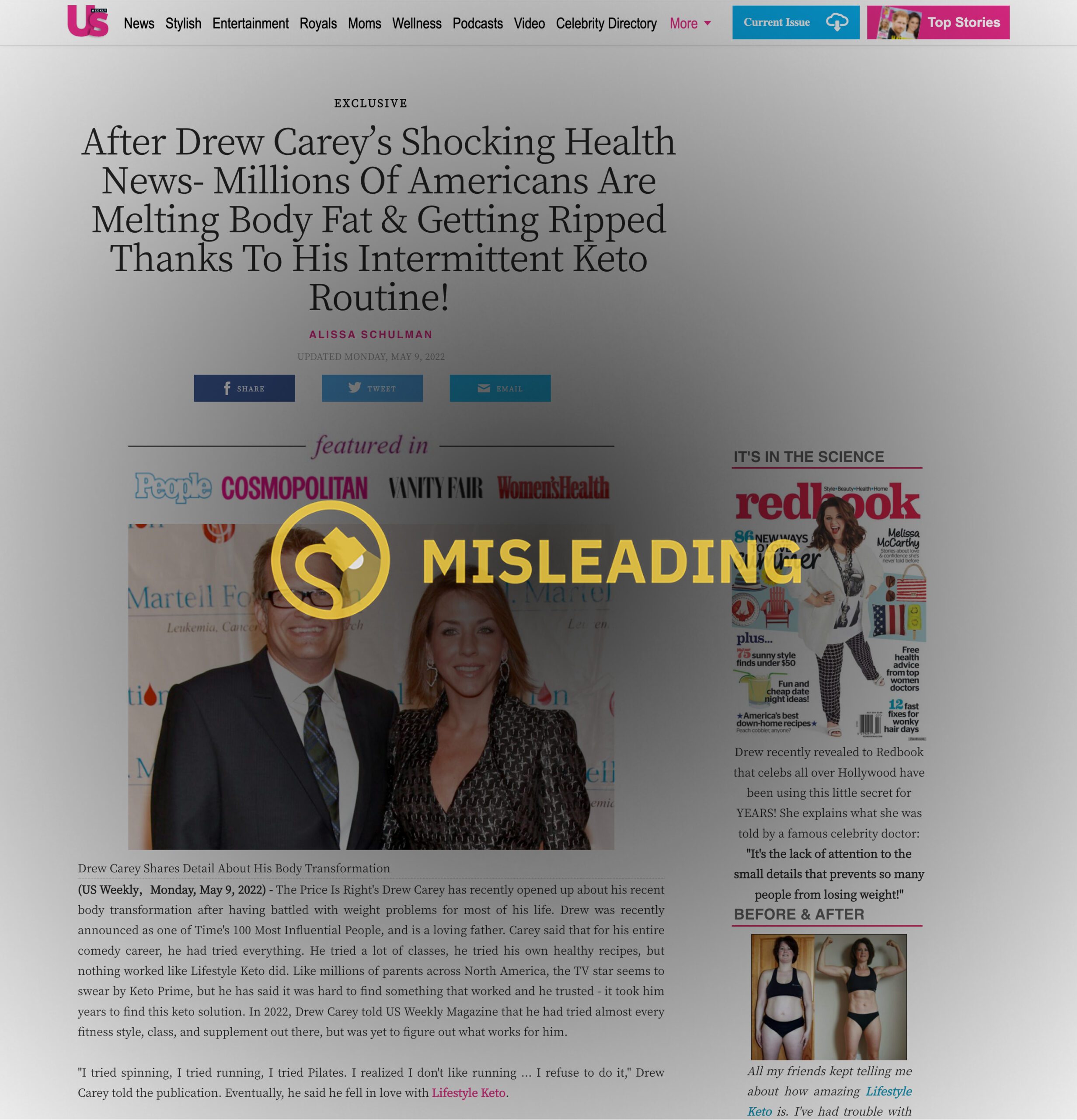 El presentador de The Price Is Right, Drew Carey, no respaldó las píldoras de ceto.