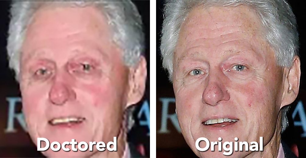 Un anuncio en línea con una foto del expresidente estadounidense Bill Clinton decía que su enfermedad es tan obvia ahora.