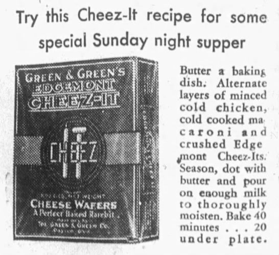 Cheez-Its en 1930