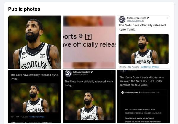 La cuenta de Twitter de parodia y sátira Ballsack Sports tuiteó que los Nets han liberado oficialmente a Kyrie Irving.