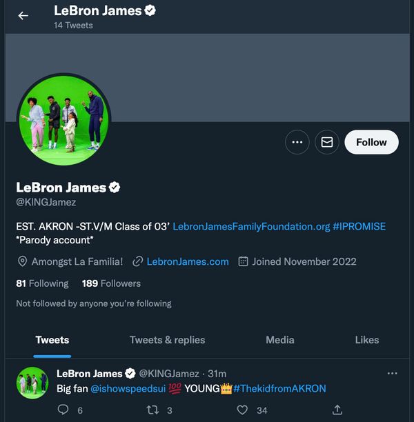 Una cuenta de Twitter con insignia verificada se hizo pasar por LeBron James y dijo que se iba de los Lakers.