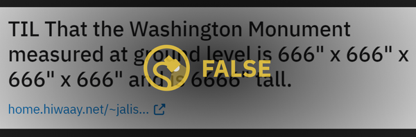 ¿El Monumento a Washington mide 6666 por 666?