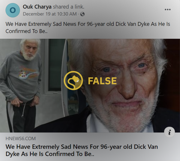 Dick Van Dyke no murió en diciembre de 2022