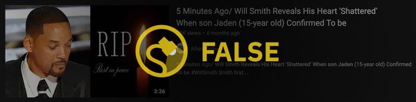 Un engaño de muerte de Facebook afirmó que Jaden Smith estaba muerto, lo que llevó a búsquedas en Google que preguntaban si Jaden Smith había muerto.