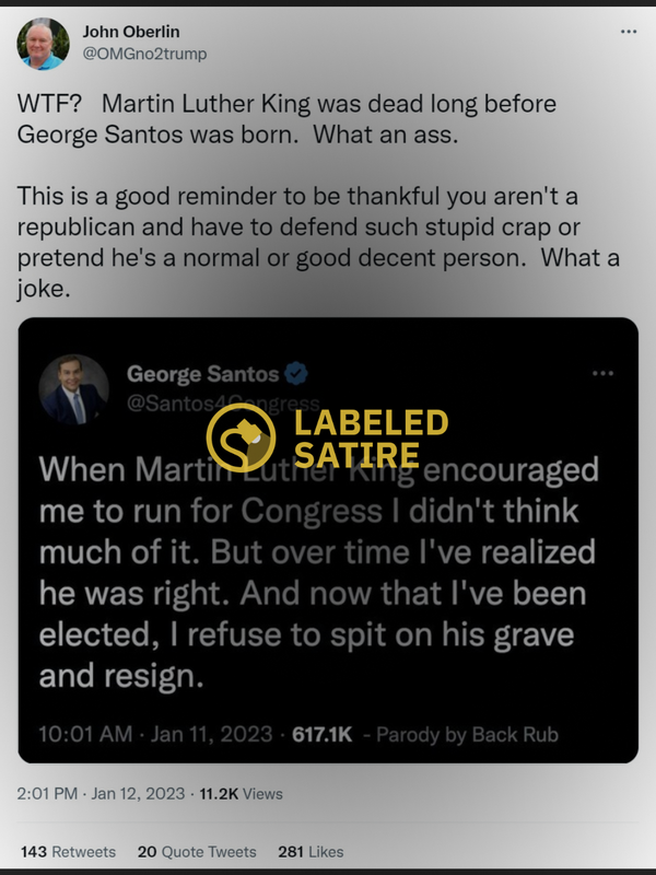 George Santos animado a postularse para el Congreso por Martin Luther King Jr.