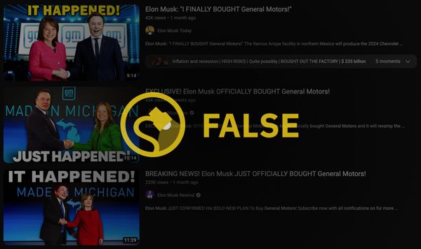 La idea de que Elon Musk compró GM es un rumor falso.