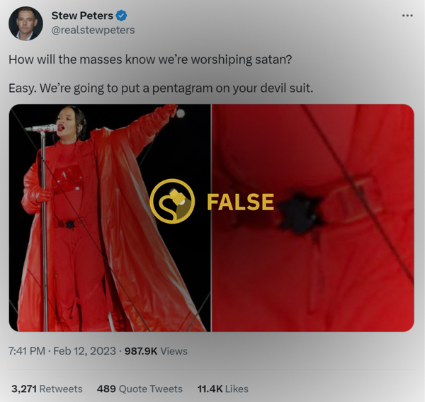 ¿Rihanna llevaba un símbolo de pentagrama satánico durante su actuación de medio tiempo del Super Bowl 2023?