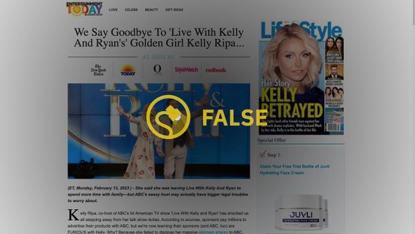 Kelly Ripa no dejará Live with Ryan and Kelly después de salir llorando de una entrevista, ni tampoco respaldó una nueva línea de productos para el cuidado de la piel.