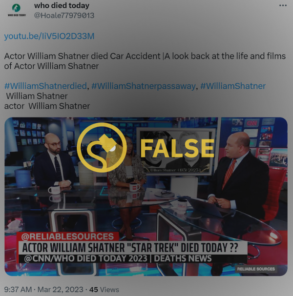william shatner engaño muerto