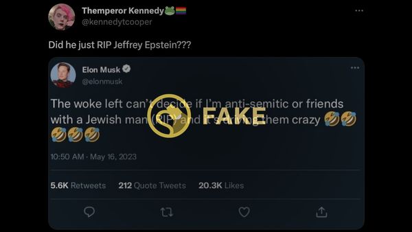 Elon Musk nunca tuiteó para que Jeffrey Epstein descanse en paz o RIP.
