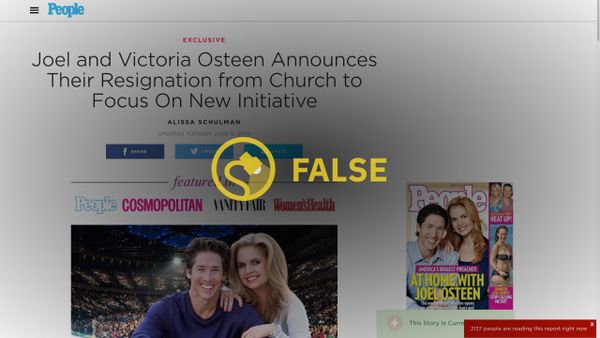 Un rumor decía que Joel y Victoria Osteen renunciarían a Lakewood Church para dedicarse a una línea de productos para el cuidado de la piel.