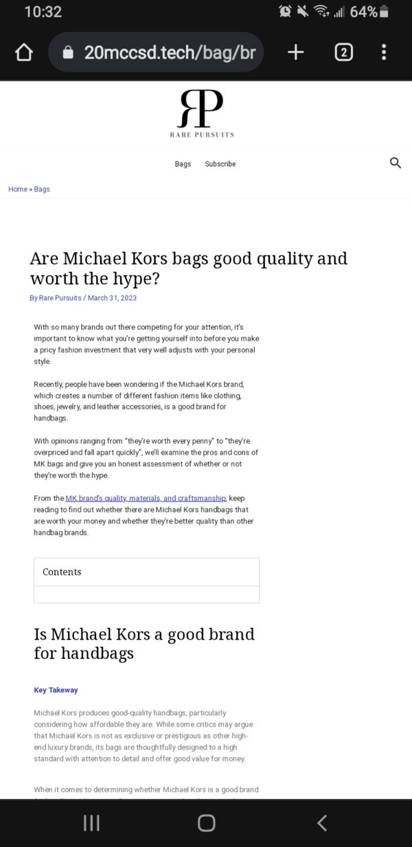 Una promoción falsa de regalos de Michael Kors prometía bolsos por $7.95, pero todo era una estafa.