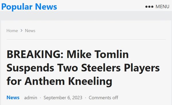 ÚLTIMA HORA: Mike Tomlin suspende a dos jugadores de los Steelers por arrodillarse ante Anthem