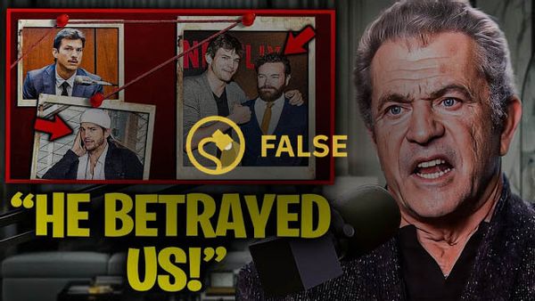 Un vídeo engañoso de YouTube afirmaba que Mel Gibson había revelado que Ashton Kutcher era un manipulador oculto de las élites de Hollywood.
