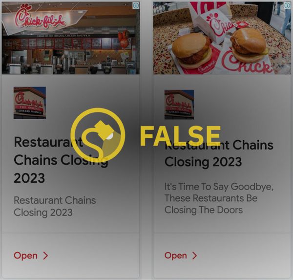 Los anuncios en línea afirmaban que Chick-fil-A cerraría todos sus restaurantes en 2024.