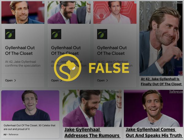 Los anuncios en línea afirmaban que Jake Gyllenhaal había salido del armario como gay y había abordado los rumores y confirmado la especulación.