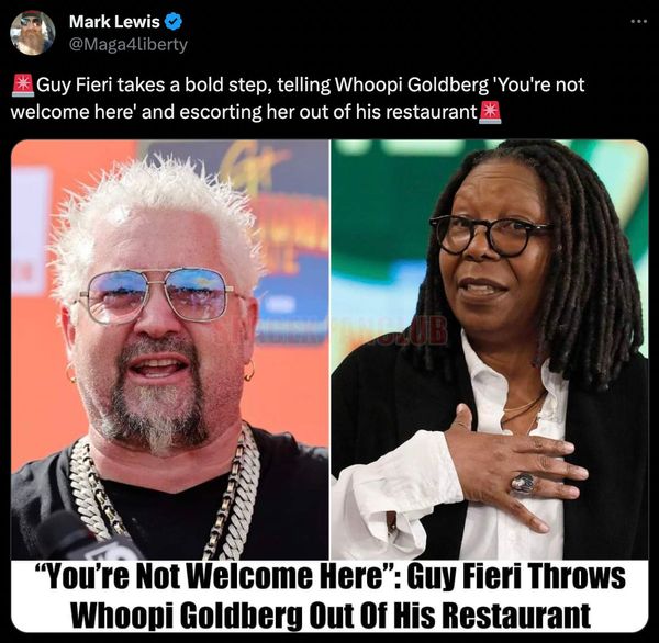Guy Fieri no expulsó ni prohibió a Whoopi Goldberg en sus restaurantes.