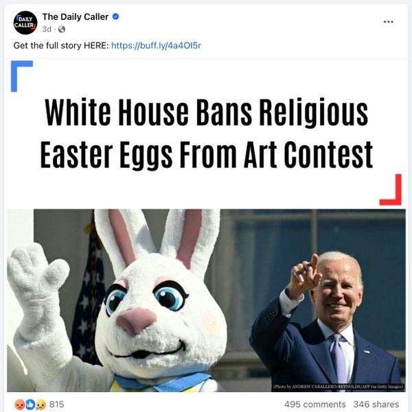 Un rumor afirmaba que el presidente Joe Biden prohibió la religión en un concurso de huevos de Pascua en la Casa Blanca.