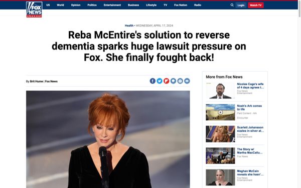 Un rumor en línea decía que Reba McEntire enfrentaba cargos graves y pedía oraciones con respecto a una demanda que involucraba a Martha MacCallum y Fox News.